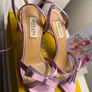 Lilac Bow Strap Heels